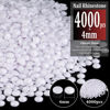 Picture of 4000pcs 4mm Resin Rhinestones Bulk, White Flatback Round Jelly Rhinestones Bedazzling Non Hotfix Crystal Gems Large Quantity Wholesale for DIY Crafts Clothes Bottles Tumblers Face Makeup Manicure