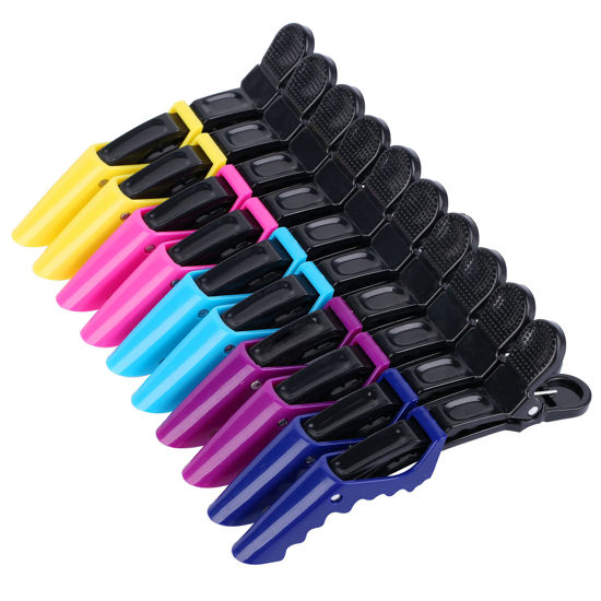 Picture of Hair Clips for Women by HH&LL - Wide Teeth & Double-Hinged Design - Alligator Styling Sectioning Clips of Professional Hair Salon Quality - 10Pack (Mixing)