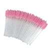 Picture of G2PLUS 100PCS Disposable Mascara Brushes, Crystal Lash Brush Makeup Kit, Adjustable Eyelash Spoolies for Eyelash Extensions, Eyebrow and Makeup (White + Pink)