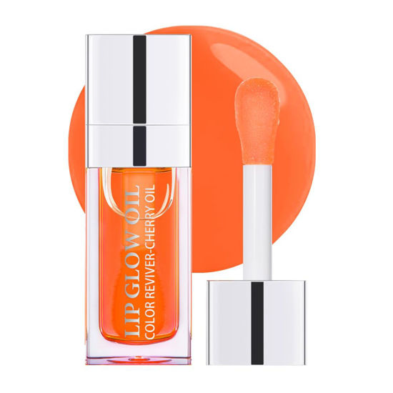Picture of Hydrating Lip Glow Oil, Plumping Lip Oil, Tinted Lip Balm Lip Care, Transparent Toot Lip Oil, Moisturizing Lip Gloss, Non-Sticky Long Lasting Lip Oil Gloss, Lip Plumper Gloss (Clear)