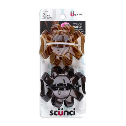 Picture of Scunci by Conair No-Slip Grip Octopus Clip, Hair Claw Clip, Claw Hair Clips, Black & Tortoise, Packaging may vary 2 Count (Pack of 1)