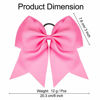 Picture of 2 Packs Jumbo Cheerleading Bow 8 Inch Cheer Hair Bows Large Cheerleading Hair Bows with Ponytail Holder for Teen Girls Softball Cheerleader Outfit Uniform (Hot Pink)