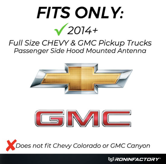 Antenna A Proiettile Ronin Factory Per Chevy Silverado E GMC Sierra (2007-oggi) – Corta, Antifurto TuffLock, M6/M7 - 3