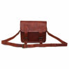 Picture of 9" small Leather messenger bag shoulder bag cross body vintage messenger bag for women & men satchel man purse compatible with Ipad and tablet Brown
