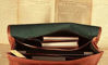 Picture of 9" small Leather messenger bag shoulder bag cross body vintage messenger bag for women & men satchel man purse compatible with Ipad and tablet Brown