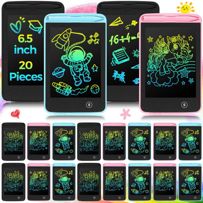 Picture of 20 Pcs LCD Writing Tablet for Kids 6.5 Inch Colorful Doodle Board LCD Writing Board Kids Portable Electronic Drawing Board Erasable Drawing Pad Reusable Writing Pad for Kid Educational Learning