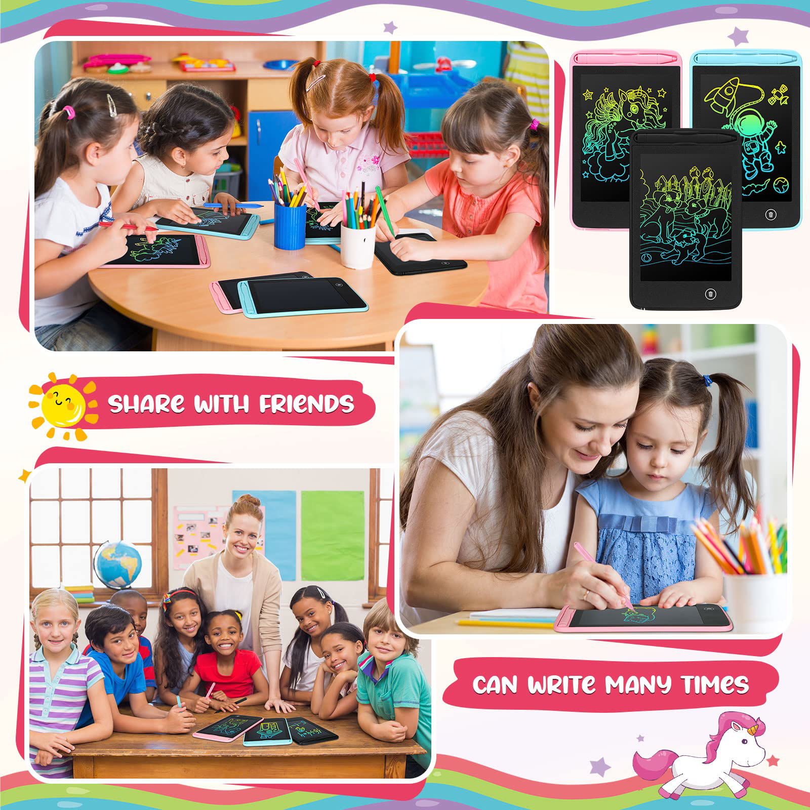 GetUSCart- 20 Pcs LCD Writing Tablet for Kids 6.5 Inch Colorful Doodle ...