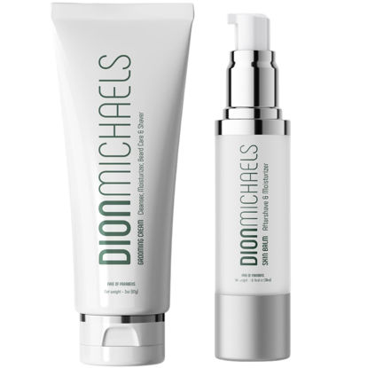 Picture of Dion Michaels Shaving Cream & After Shave Set | Grooming Cream | Face Cleanser | Skin Balm | Aftershave Lotion | Soften and Moisturize with Aloe, Shea Butter, Oats and Argan Oil (Pack of 2)