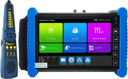 Picture of Rsrteng CCTV Tester,IPC-7600CADHS Plus 8K 32MP IP Camera Tester with Cable Tracer 4K 8MP AHD CVI TVI SDI CVBS Coaxial Camera Tester 7” Touch Screen Monitor Support HDMI VGA TDR WiFi Audio POE RS485