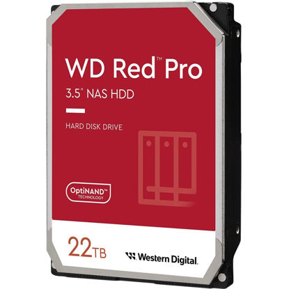 Picture of Western Digital 22TB WD Red Pro NAS Internal Hard Drive HDD - 7200 RPM, SATA 6 Gb/s, CMR, 512 MB Cache, 3.5" - WD221KFGX