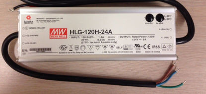 Picture of MEAN WELL LED Driver Single Output Switching Power Supply 120 Watt 24V @ 5A A Model, 120 Watt - HLG-120H-24A
