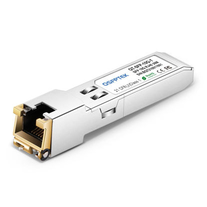 Picture of 10GBASE-T SFP+ to RJ45 Transceiver, 10G Copper Module, Optical SFP RJ 45 10GB T Mini-GBIC Compatible with Cisco SFP-10G-T-S, Ubiquiti UF-RJ45-10G, Netgear, Mikrotik, Supermicro, Fortinet, up to 30m
