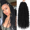 Picture of Fulcrum Goddess Locs Crochet Hair 22 Inch, 8 Packs New Goddess Faux Locs Crochet Hair for Black Women, River Locs Crochet Hair with Curly Ends (22Inch (Pack of 8), 1B#)