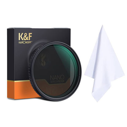 Picture of K&F Concept 46mm ND2-ND32(1-5 Stop) Filter, Variable ND Filter, No X Spot/Waterproof/Scratch-Resistant, for Camera Lens + Cleaning Cloth