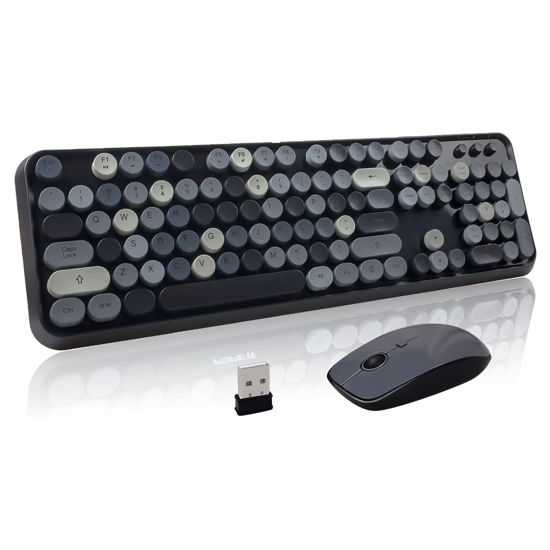GetUSCart- LETTON Wireless Keyboard Mouse Combo, 2.4GHz Typewriter ...