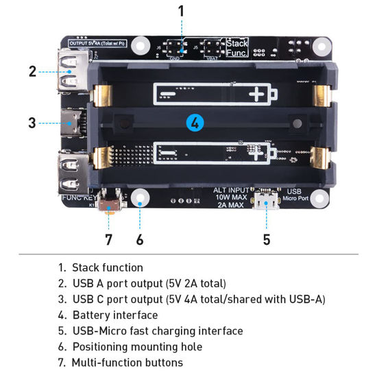 GetUSCart- GeeekPi Raspberry Pi UPS V5 Power Supply Uninterruptible UPS ...