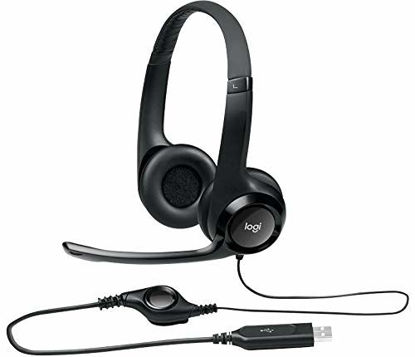 Picture of Logitech 981-000014 Model H390 USB Computer Headset with Enhanced Digital Audio ad In-Line Controls, Noise Canceling Microphone, Padded Headband and Ear Cups, USB-A Connection