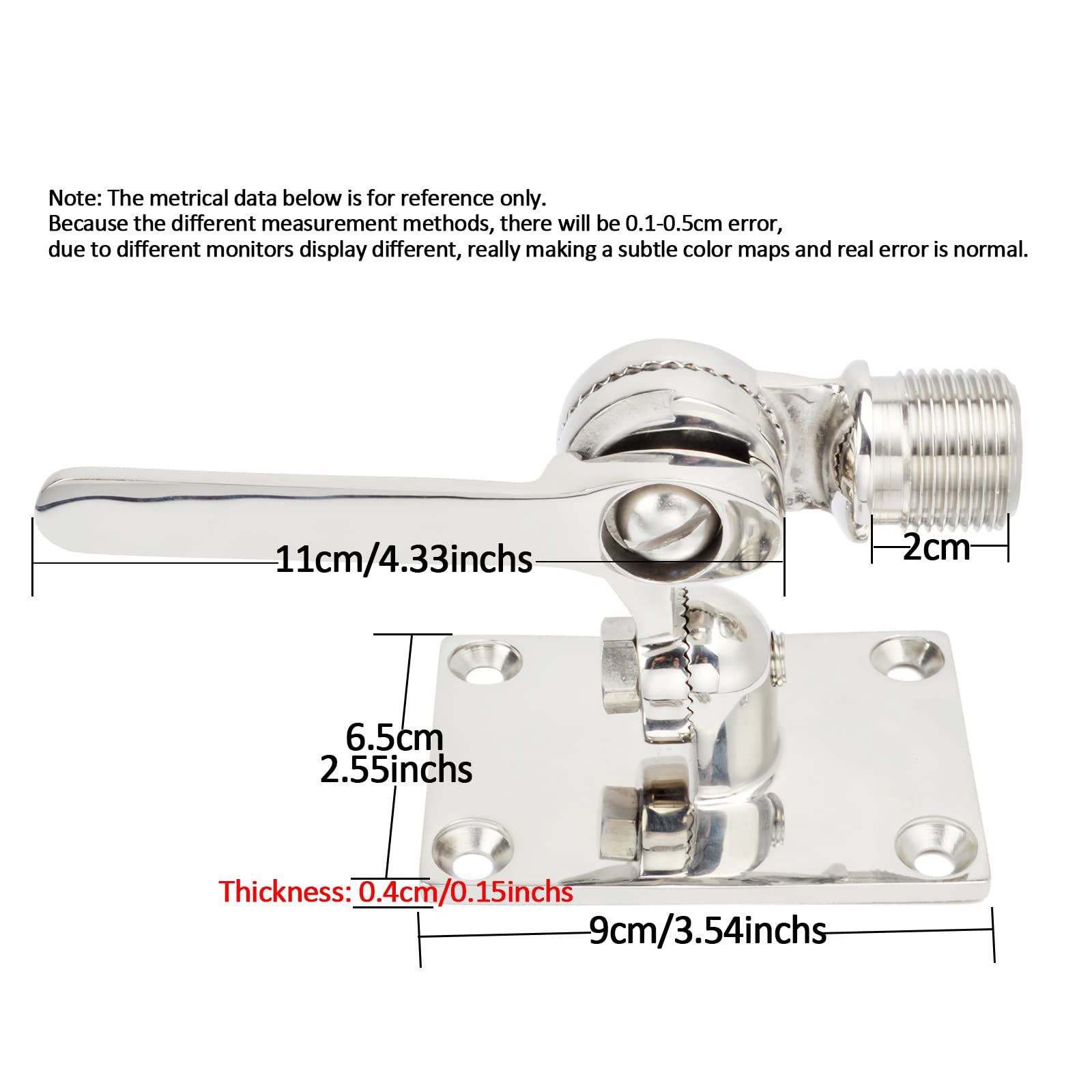 GetUSCart HYS VHF Marine Antenna Mounts, HeavyDuty 316 Stainless
