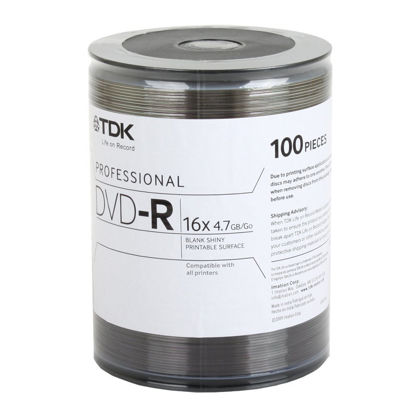 Picture of TDK 4.7GB 16x DVD-R 100-Pack Spindle (Discontinued by Manufacturer)