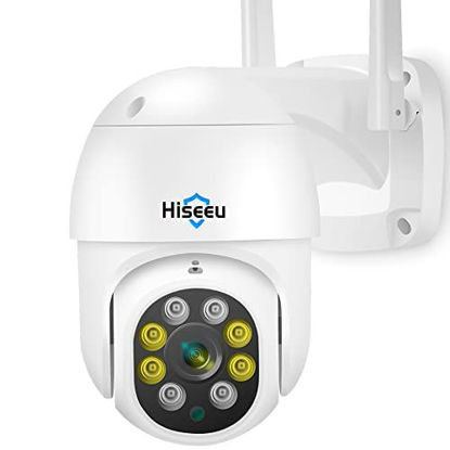Picture of Hiseeu 5MP Camera WiFi Security Camera 360° Pan Tilt Camera Outdoor Motion Tracking Floodlights Light Alarm,Color Night Vision,PC&Mobile Remote View,Two-Way Audio Security Camera