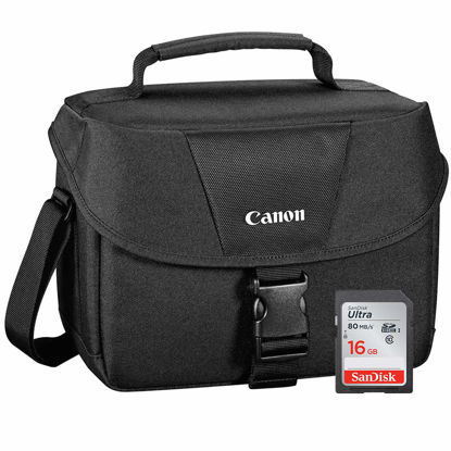 Picture of Canon 100ES Well-Padded Multi-Compartment Digital SLR Camera Case EOS Shoulder Gadget Bag (9320A023) Bundle for EOS T7, T7i, T8i, SL3, 5D Mark IV, 6D Mark II, 7D Mark II, 77D and 80D