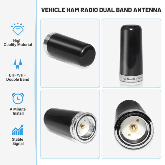 GetUSCart- Anina 3.5 Inch NMO Dual Band VHF UHF Antenna with Magnetic ...