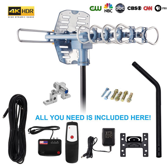 GetUSCart 150 Miles Range Amplified Digital Outdoor TV Antenna with