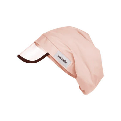 Picture of Hairbrella 100% Waterproof Rain Hat, Satin-Lined Cap, UV Sun Protection, Full Hair Coverage, Packable Travel Accessory (Blush) Nude