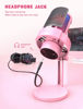 Picture of FIFINE USB Streaming Gaming Microphone, PC Condenser Desktop Mic for Video, Home use, YouTube, with RGB Control, Gain Knob, 3.5mm Headphone Jack, Shock Mount, on Computer/PS4/PS5-AmpliGame A8 Pink
