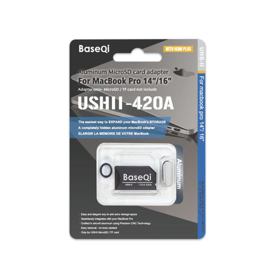 GetUSCart BASEQI UHS II Aluminum microSD Adapter for 2021 M1
