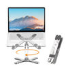 Picture of Moallia Laptop Stand with 360 Rotating Base, Computer Notebook Laptop Riser Metal Holder for Desk Collaborative Work, Fully Foldable for Easy Storage, Fits All MacBook, Laptops up to 16 inches