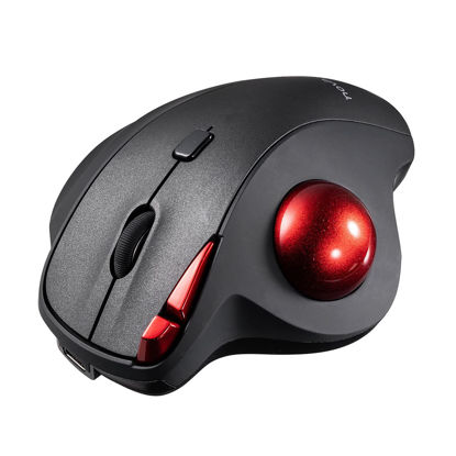 Picture of SANWA 2.4G Wireless Ergonomic Trackball Mouse, Optical Rollerball Mice, Programmable Silent Buttons, 34mm Trackball, 600/800/1200/1600 Adjustable DPI, Compatible with MacBook, Laptop, Windows, macOS