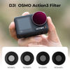Picture of K&F Concept Osmo Action 3 ND/PL Filters Kit-4 Pack, ND8&PL ND16&PL ND32&PL ND64&PL Circular Polarizing & Neutral Density Effect 2-in-1 Filter Compatible with DJI Osmo Action 3