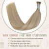 Picture of LaaVoo Ash Blonde Hair Extensions Itip Human Hair Extensions Mix Blonde I Tip Hair Extensions Human Hair for Women 16" 50g