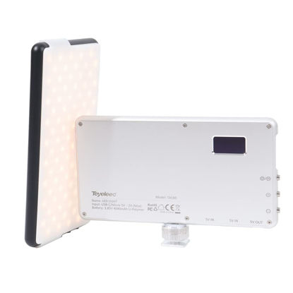 Picture of Teyeleec TA180 Slim Handhohld On-Camera Photo Mini Bicolor Pocket Panel Fill Lighting Vlog Makeup Supplement Lightweight Electronic Photographic Lights Jewelry Shoot Build-in Li-Polymer Mobile Charger