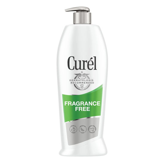 Picture of Curel Fragrance Free Lotion, Sensitive Hypoallergenic Lotion for Dry Skin, Dermatologist Recommended, 20 OZ (Pack of 4)