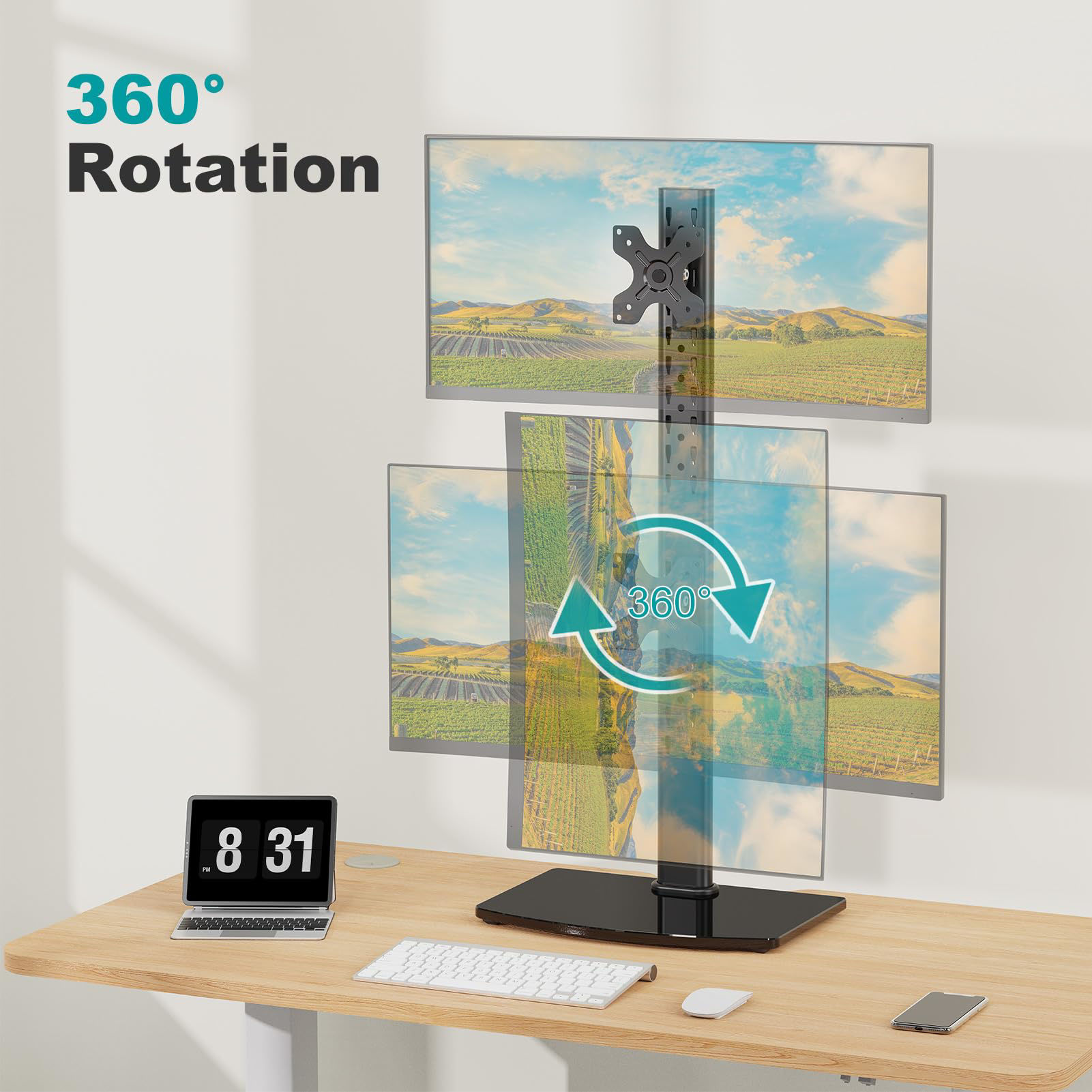 GetUSCart MOUNT PRO Vertical Dual Monitor Stand for 2 Computer Screen