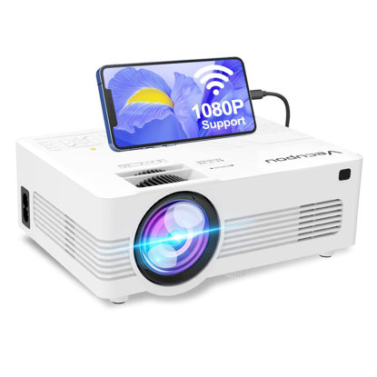 Picture of [WiFi Projector] XRPrime 7500Lumens Mini Projector, Full HD 1080P 200'' Display Supported, Compatible with Smartphones, TV Stick, Video Games, DVD Player, HDMI/AV/VGA/USB for Outdoor Movies, HI-06