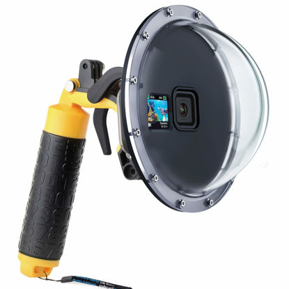 Picture of SOONSUN Dome Port for GoPro Hero 11 Black / Hero 10 Black / Hero 9 Black, Underwater Dive Dome Port Lens with Waterproof Housing Case Trigger Floating Bobber Handle for GoPro Hero 11 / 10 / 9 Black