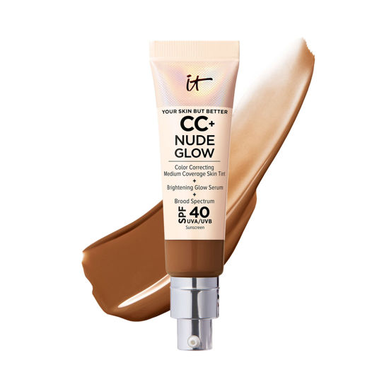 Picture of IT Cosmetics CC+ Nude Glow Lightweight Foundation + Glow Serum with SPF 40 - With Niacinamide, Hyaluronic Acid & Green Tea Extract - Neutral Rich - 1.08 fl oz