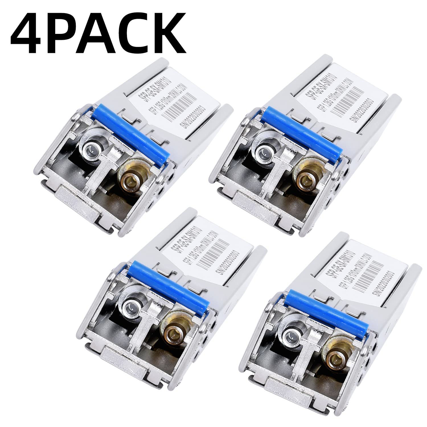 GetUSCart- 4Pack 1.25G SFP LC Module 1000Base-LX(SMF,1310nm,20km,DDM ...