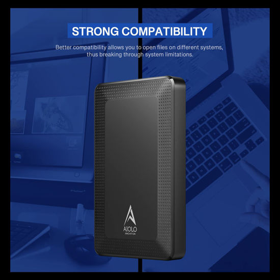 Aiolo Innovation Ultra Slim 2.5" External Hard Drive – 5400RPM USB 3.0 For PC Mac PS4 Xbox