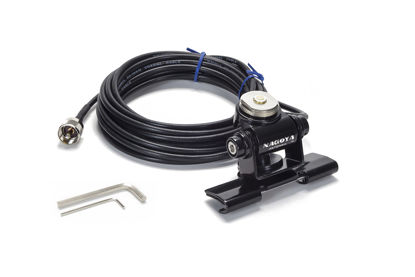Picture of Nagoya RB-700N Heavy Duty Universal NMO Lip Mount for Trucks, Hatchbacks, SUVs, and Cars (Multi Axis Adjustable); Includes 20' of RG-58A/U Cable with a PL-259 Connector (Includes Rain Cap)