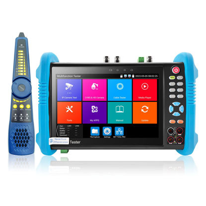Picture of Rsrteng CCTV Camera Tester, 4K IP Camera Tester AHD CVI TVI SDI Coaxial Camera Test Digital Multimeter Cable Tracer POE HDMI WiFi IPC Tester IPC-9800CMADHS Plus+