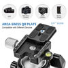 Picture of Tripod Head, CAVIX H-46 Metal Ball Head Camera Tripod Head 44lbs/20kg Load with Arca Swiss Quick Release Plate for Tripod, Monopod, DSLR, Camera…