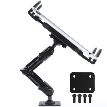 Picture of Industrial Metal Drill Base Tablet Mount - By TACKFORM [Enduro Series] - iPad Holder for wall or truck. ELD Mount | Compatible with iPad Mini, IPad Pro 12.9, Galaxy S, Surface Pro & Switch