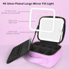 Picture of MOMIRA Makeup Bag with Mirror and Light Travel Makeup Train Case Cosmetic Bag Organizer Portable Artist Storage Bag with Adjustable Dividers Makeup Brushes Storage Organizer Purple