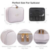 Picture of MOMIRA Travel Cosmetic Train Case with Lighted Mirror 3 Color Scenarios Cosmetic Bag Organizer with Adjustable Dividers Makeup Storage for Women, Makeup Accessories & Tools Case Violet Grey