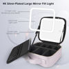 Picture of MOMIRA Travel Cosmetic Train Case with Lighted Mirror 3 Color Scenarios Cosmetic Bag Organizer with Adjustable Dividers Makeup Storage for Women, Makeup Accessories & Tools Case Violet Grey
