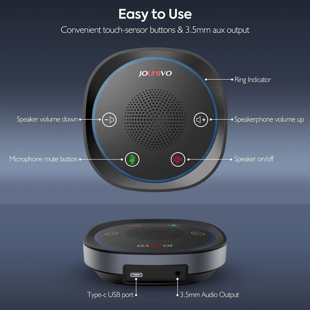GetUSCart JOUNIVO USB Speakerphone, Omnidirectional Computer Speaker